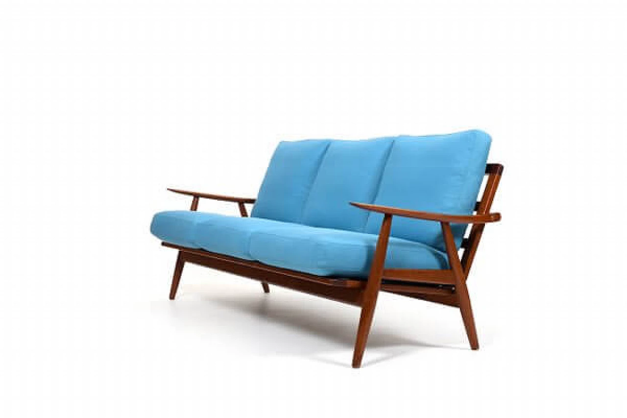 Divano GE-270 in teak di Hans Wegner per Getama, anni '50 4