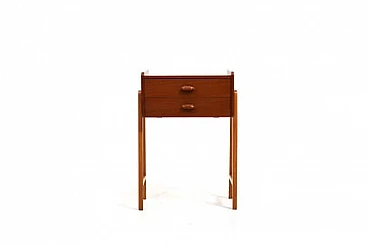 Danish teak and oak side table with drawers by Melvin Mikkelsen, 1960s