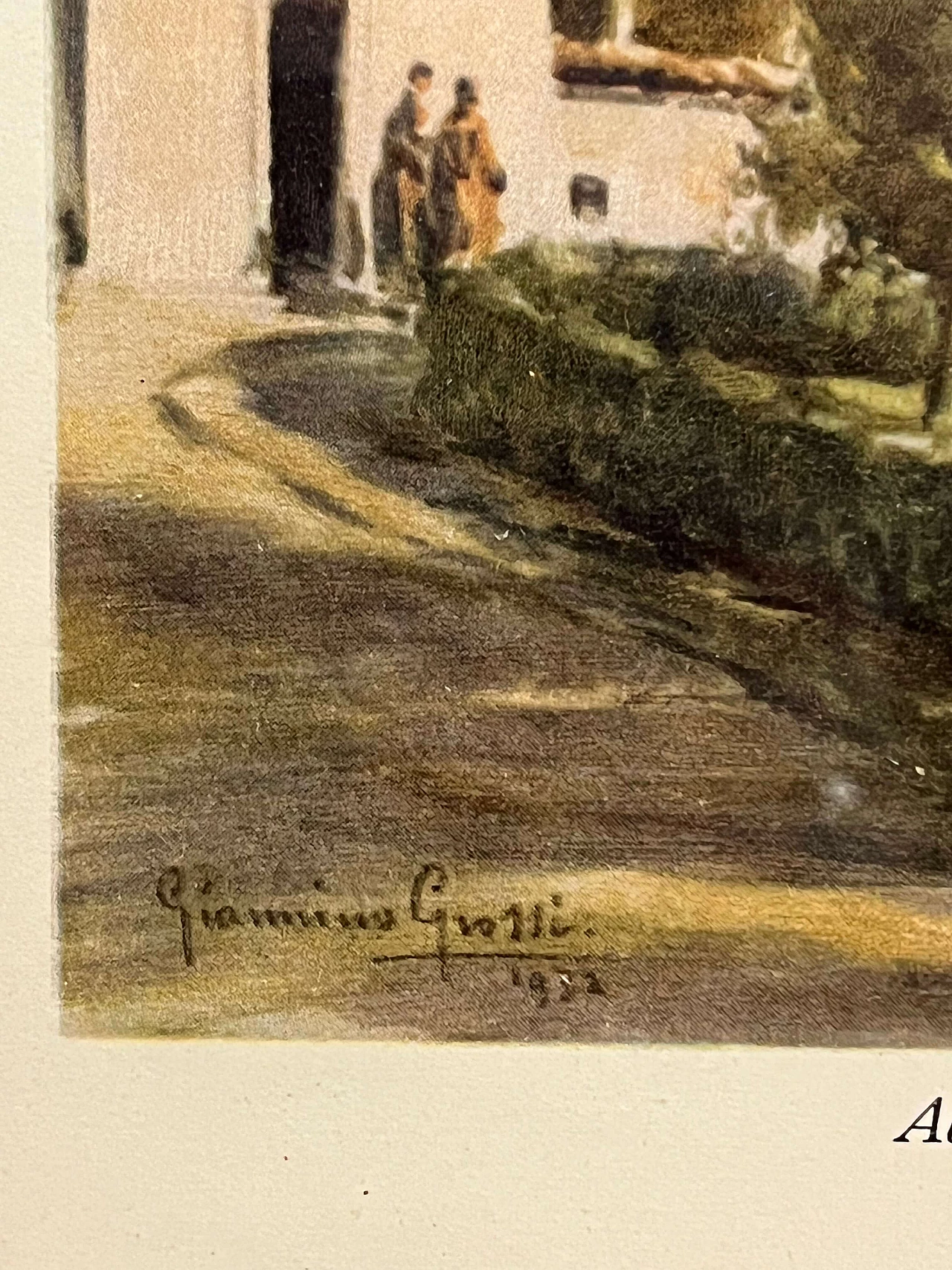 Colour print Morimondo Abbey by Giannino Grossi, 1930s 5