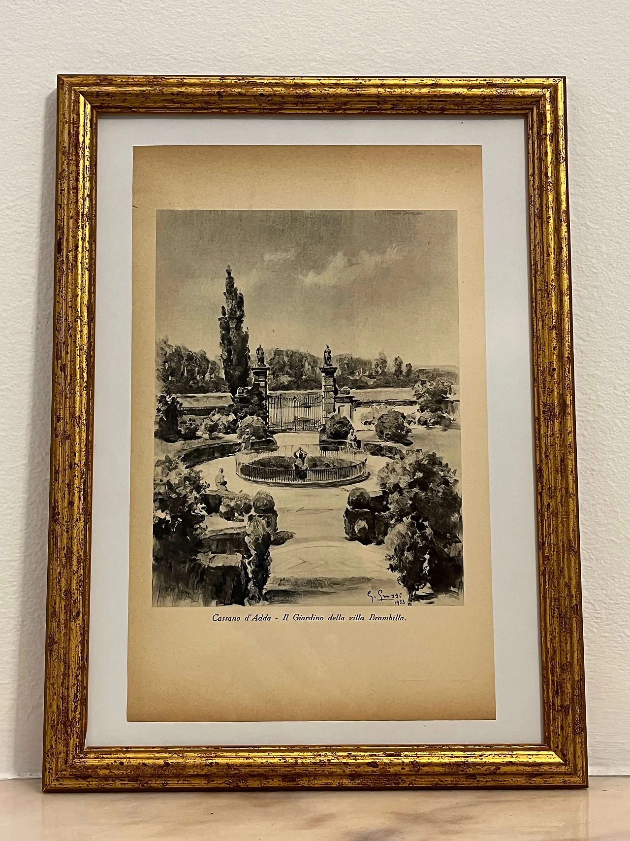 Stampa Giardini di Villa Brambilla a Cassano d’Adda di Giannino Grossi, anni '30 1