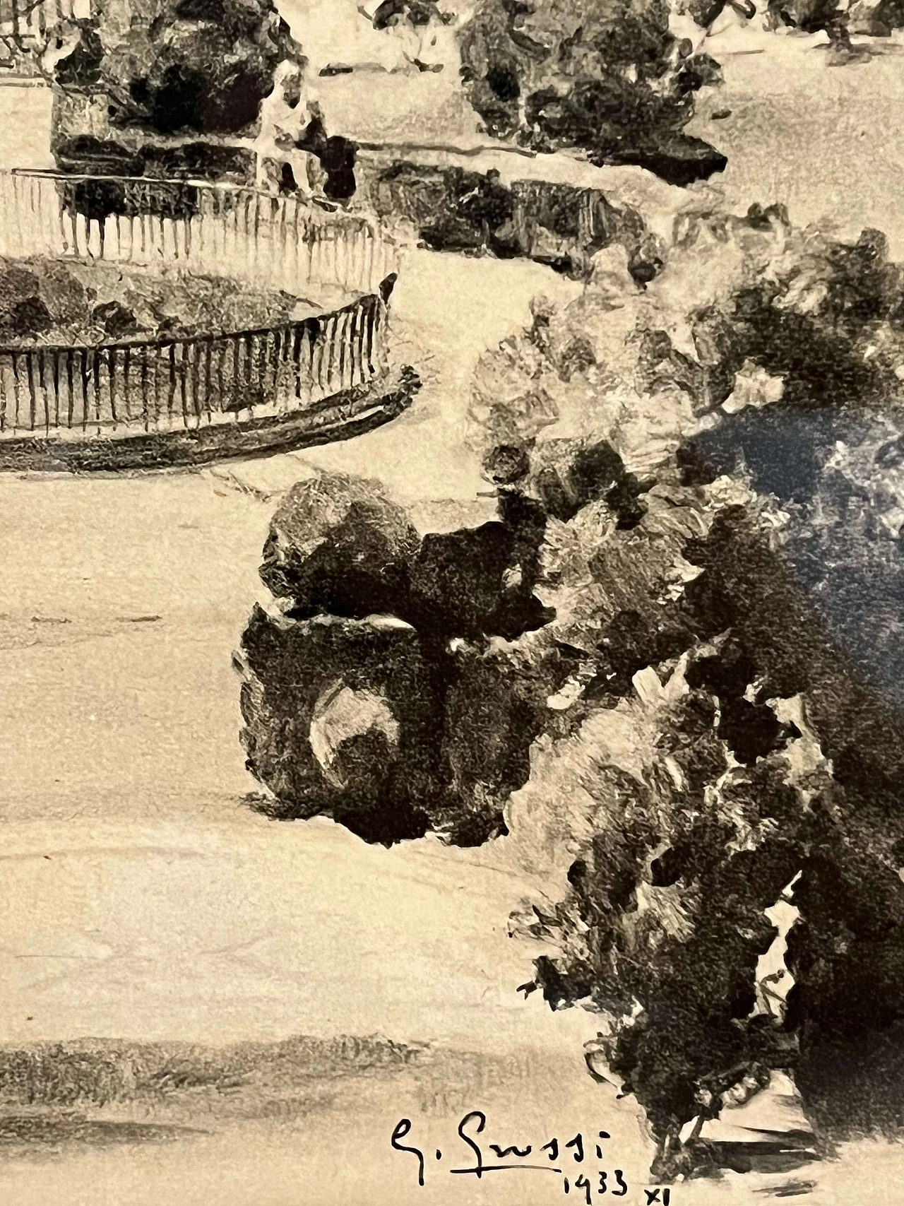 Stampa Giardini di Villa Brambilla a Cassano d’Adda di Giannino Grossi, anni '30 3