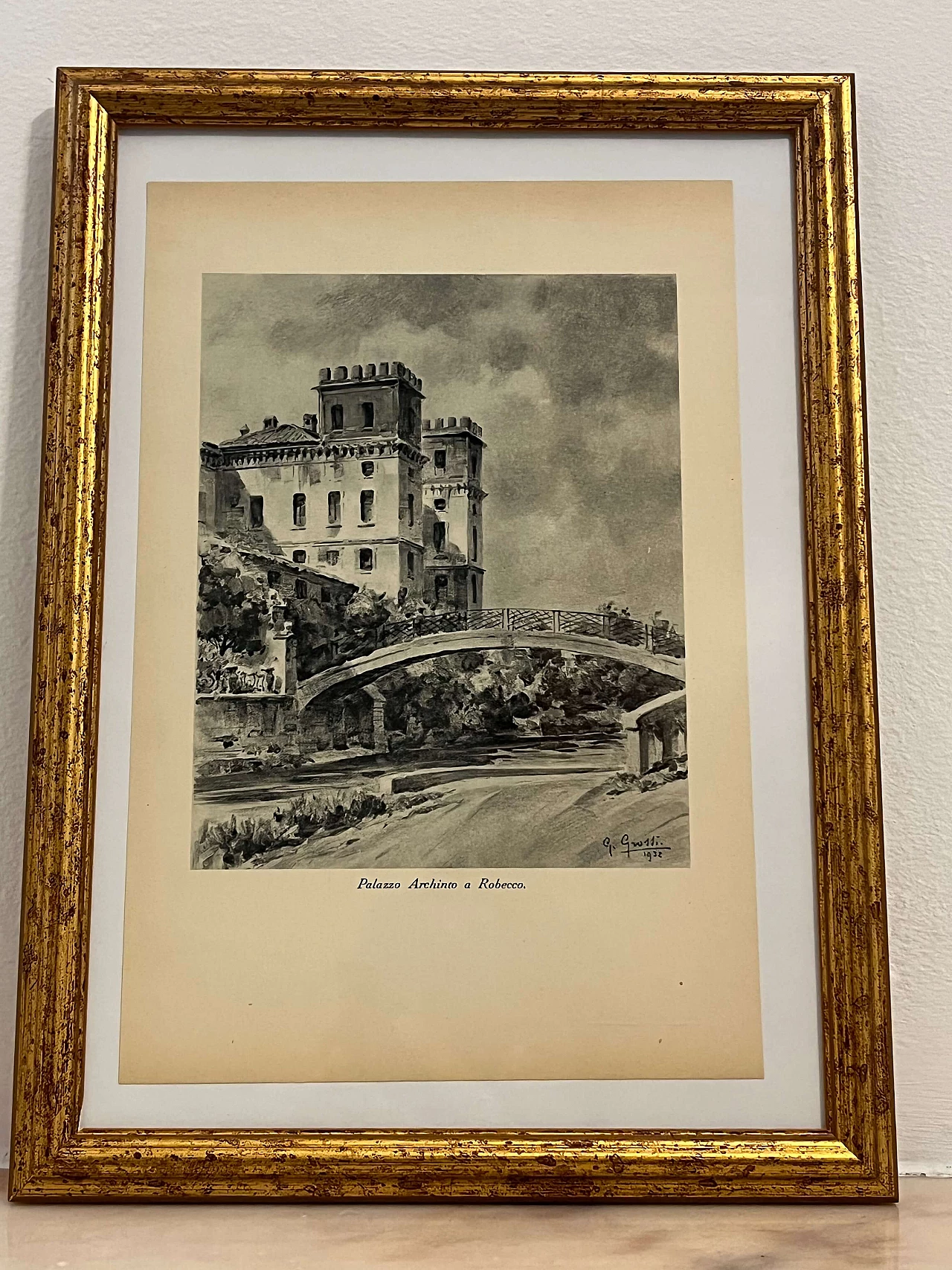 Giannino Grossi, Palazzo Archinto a Robecco sul Naviglio, stampa, 1932 2