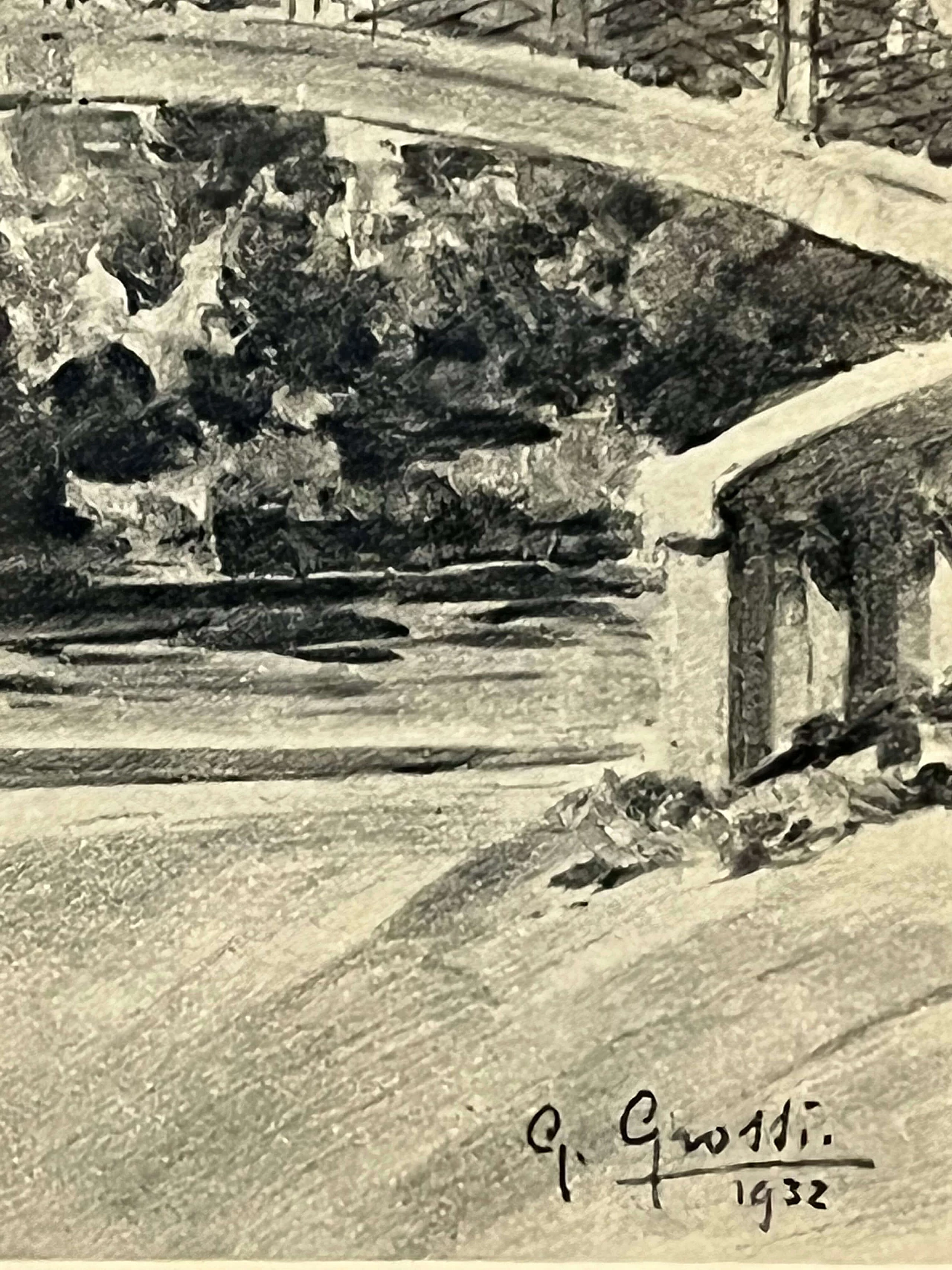 Giannino Grossi, Palazzo Archinto a Robecco sul Naviglio, stampa, 1932 3