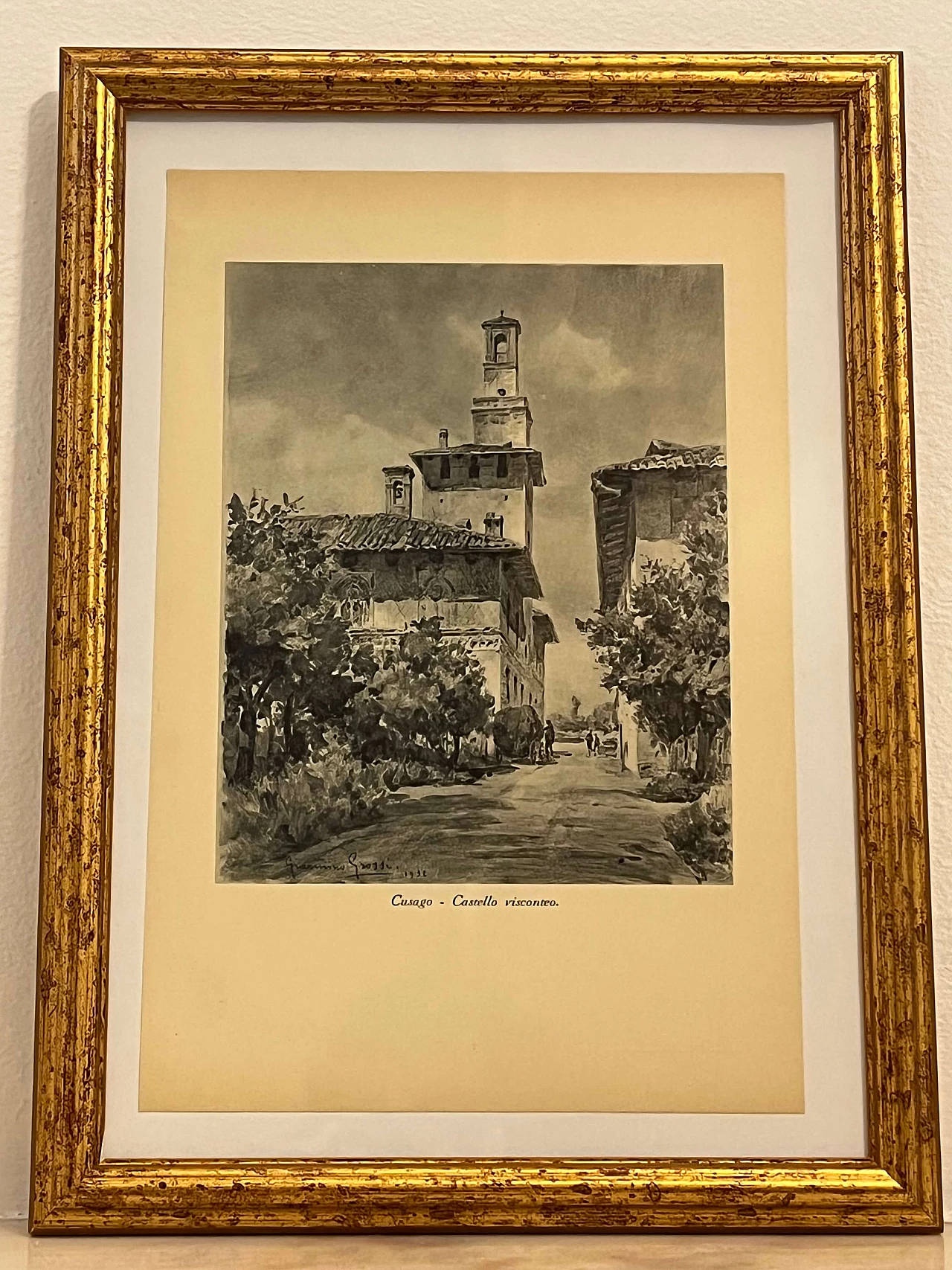 Giannino Grossi, Cusago Castle, print, 1932 1
