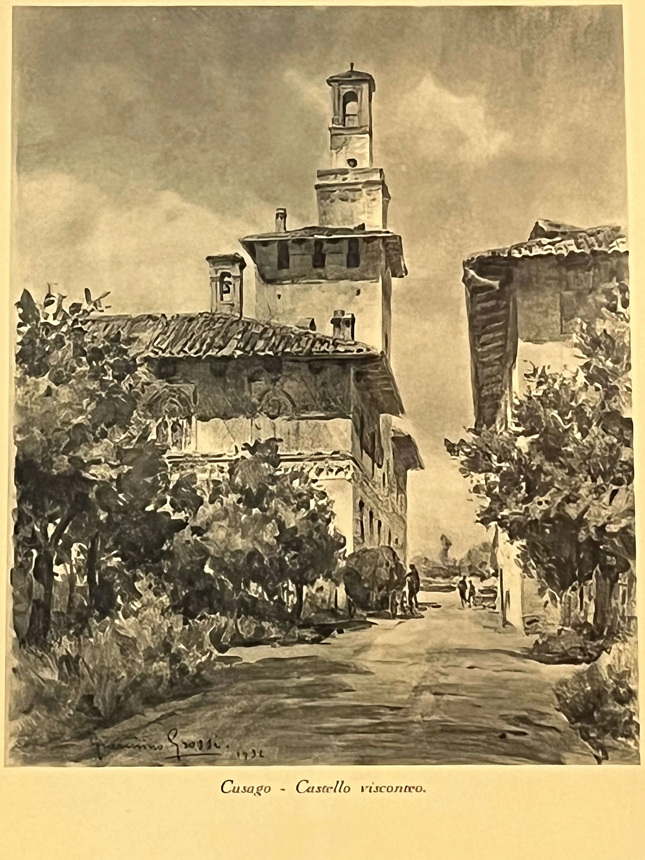 Giannino Grossi, Castello di Cusago, stampa, 1932 2