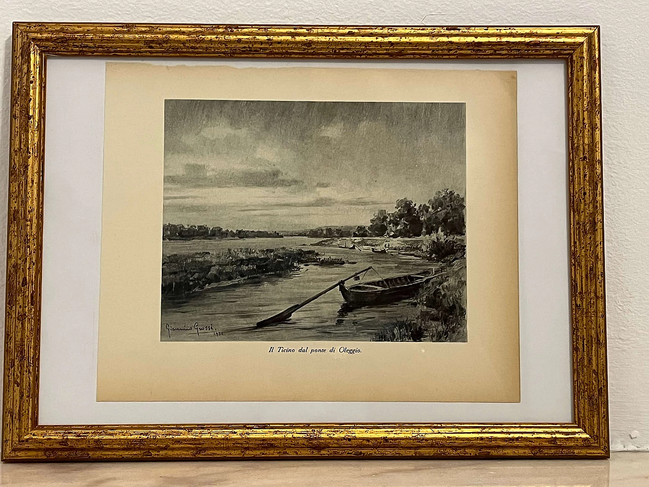 Giannino Grossi, Il Ticino dal ponte di Oleggio, stampa, 1932 2