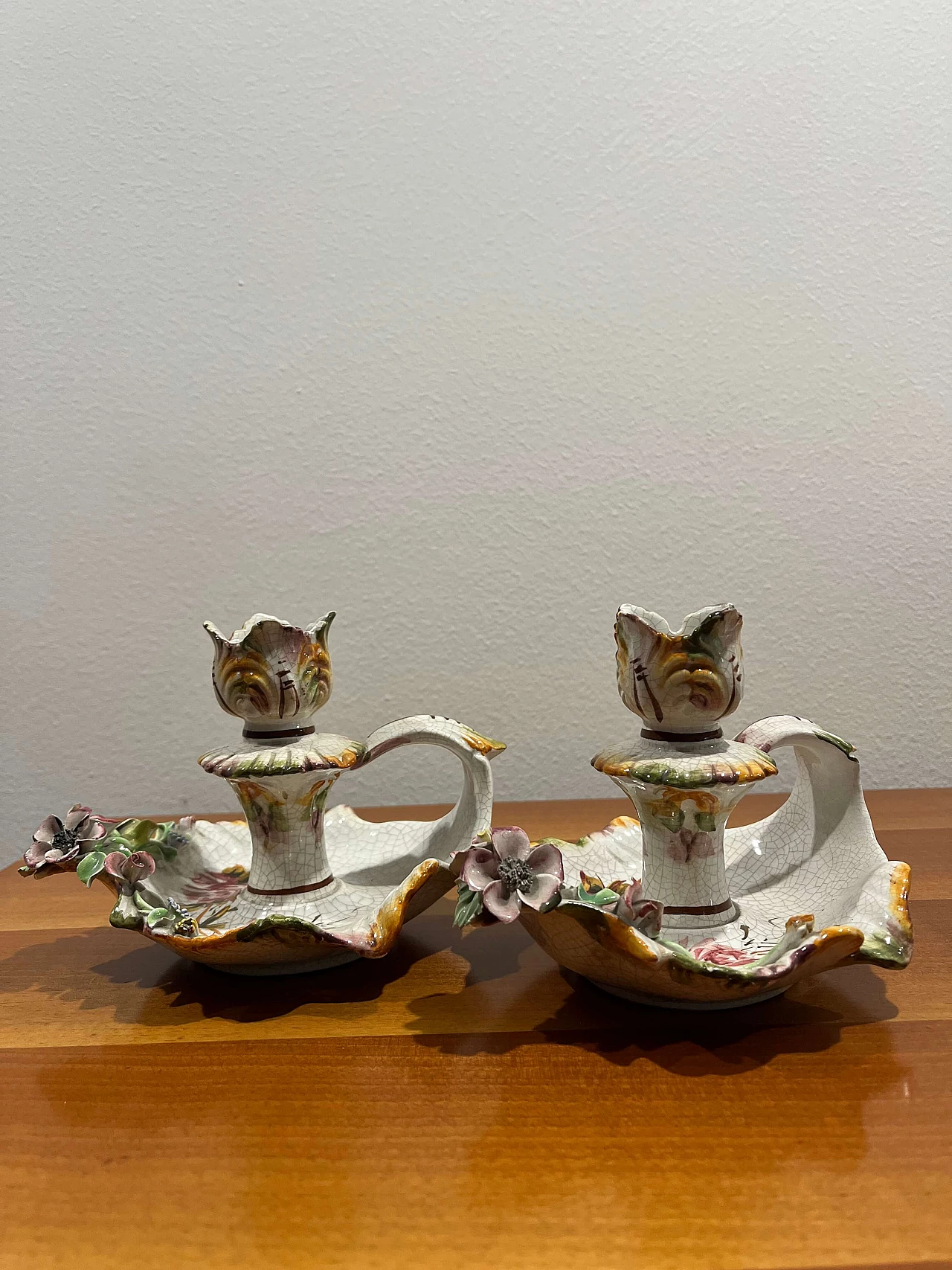 Pair of ceramic candlesticks by Carpie Nova Bassano, 1960s 1
