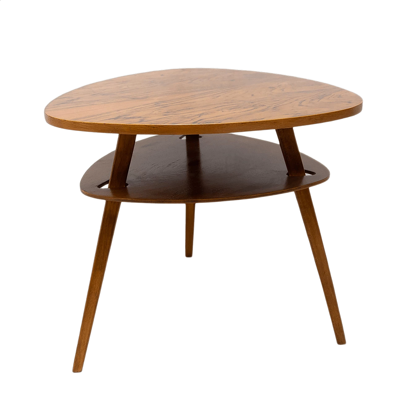 Tavolino da caffè a forma di plettro in legno, anni '60 14