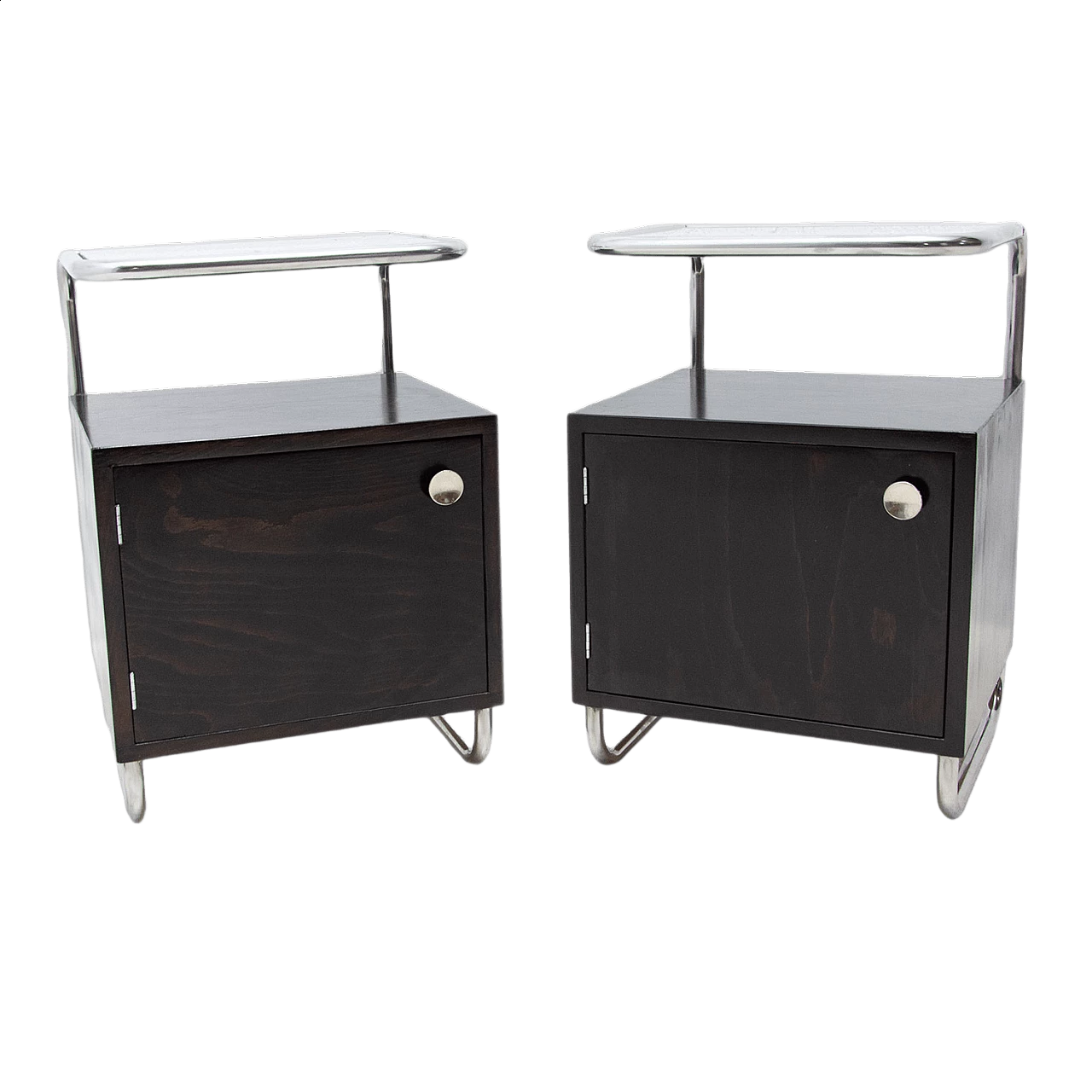 Pair of Bauhaus-style bedside tables by Kovona, 1950s 16