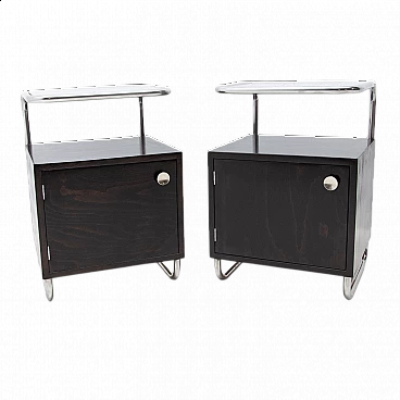 Pair of Bauhaus-style bedside tables by Kovona, 1950s