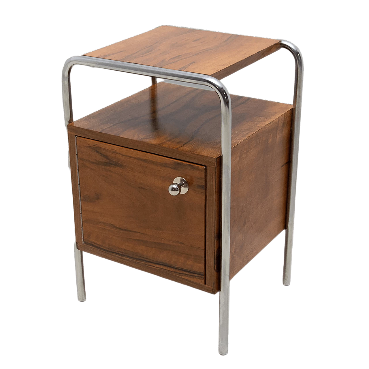 Bauhaus-style chrome bedside table by Robert Slezak, 1930s 14