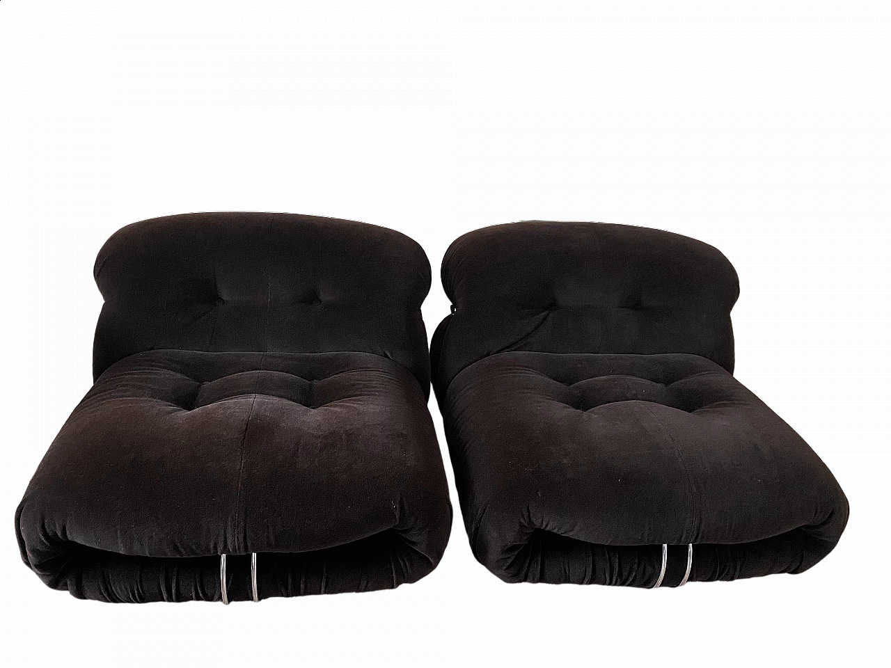 Pair of Soriana armchairs by Scarpa for Cassina, 1970s 5