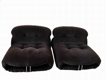 Pair of Soriana armchairs by Scarpa for Cassina, 1970s