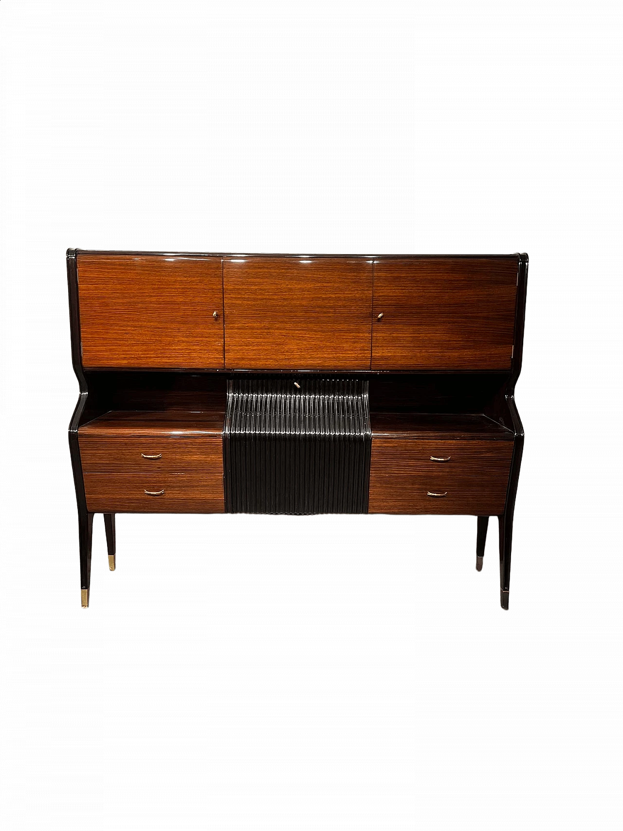 Osvaldo Borsani sideboard in rosewood and glass, 1950s 5