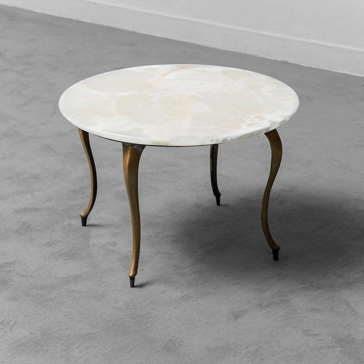 Coffee table in marble and metal, 1950s 1