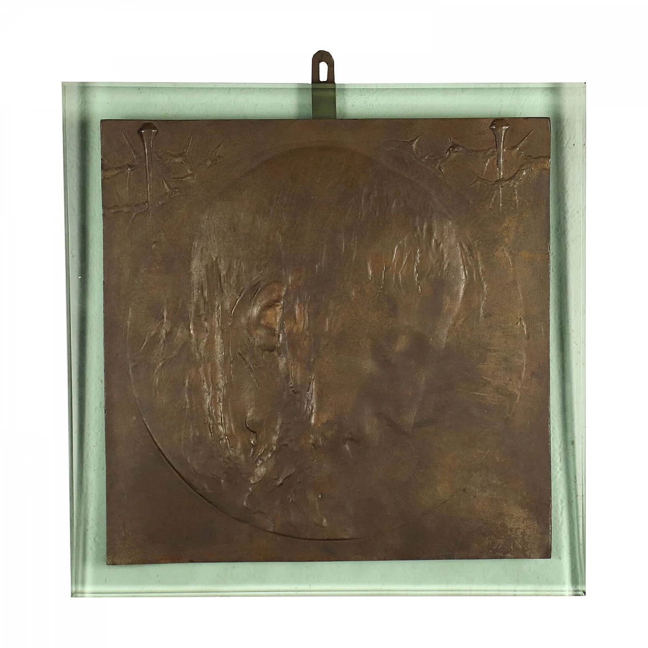 Bronze plaque Ecce Homo by Enrico Saroldi, 1940s 1