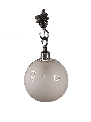 Boccia LS10 pendant lamp with small clear glass sphere by Luigi Caccia Dominioni for Azucena, 1970s