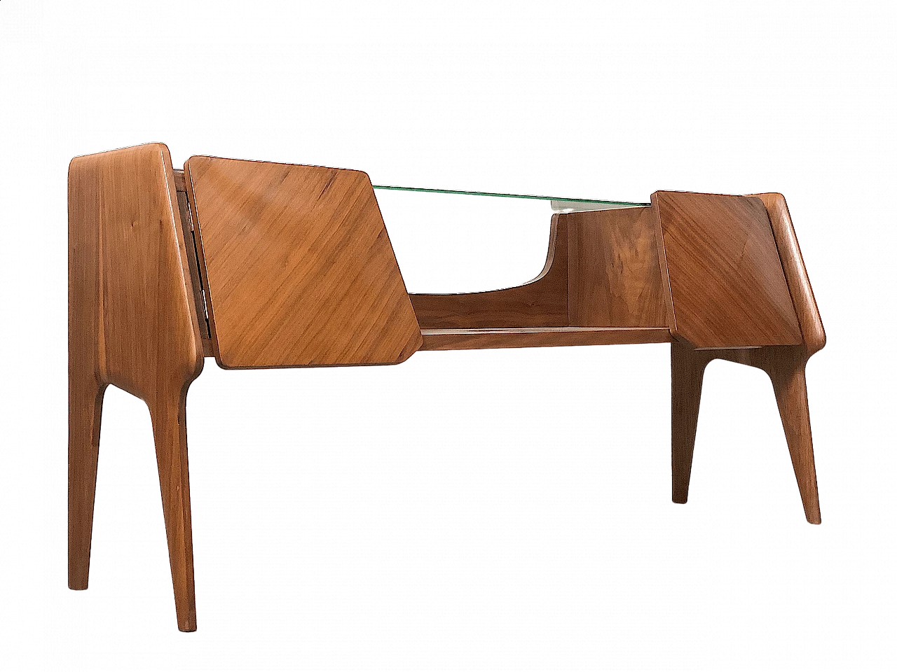 Vittorio Dassi's sideboard in teak and beveled glass, 1960s 16