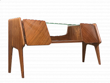 Vittorio Dassi's sideboard in teak and beveled glass, 1960s