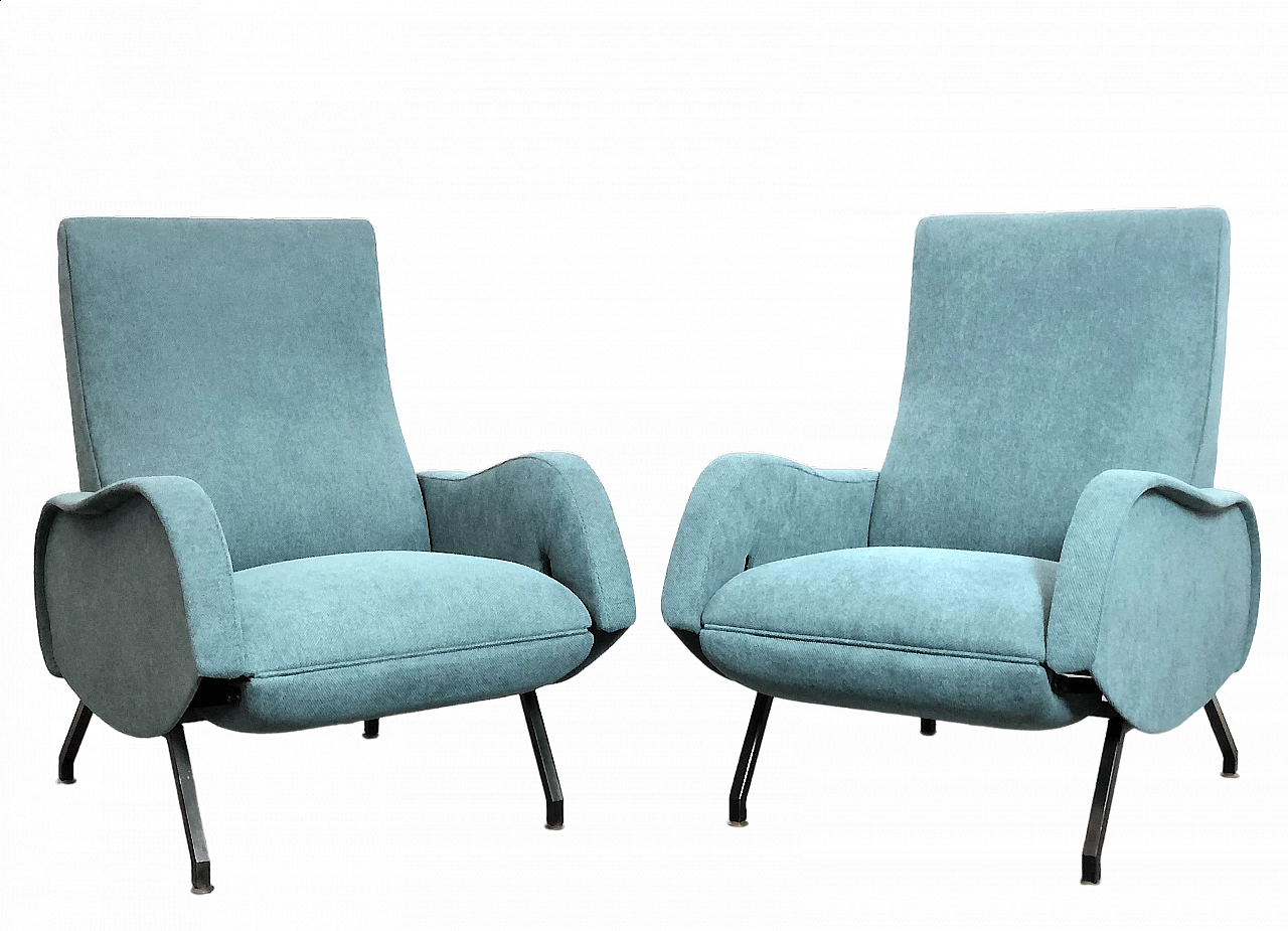 Pair of reclining armchairs by Zanuso, 1960s 14