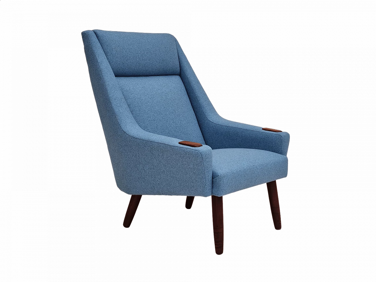 High-backed wool armchair, 1970s 13