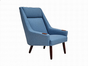 High-backed wool armchair, 1970s