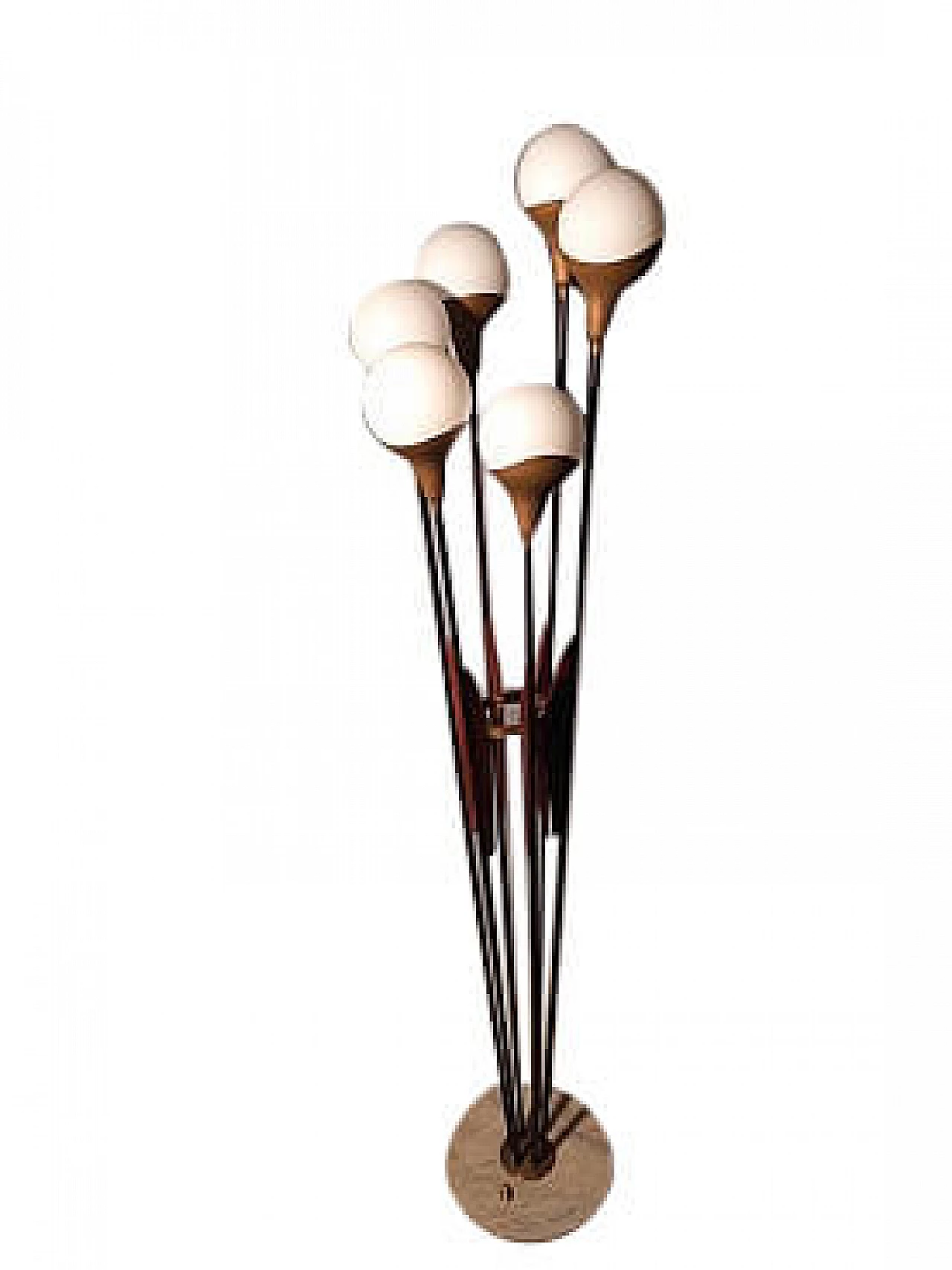 Ironwood, brass and marble Alberello floor lamp by Stilnovo, late 20th century 11