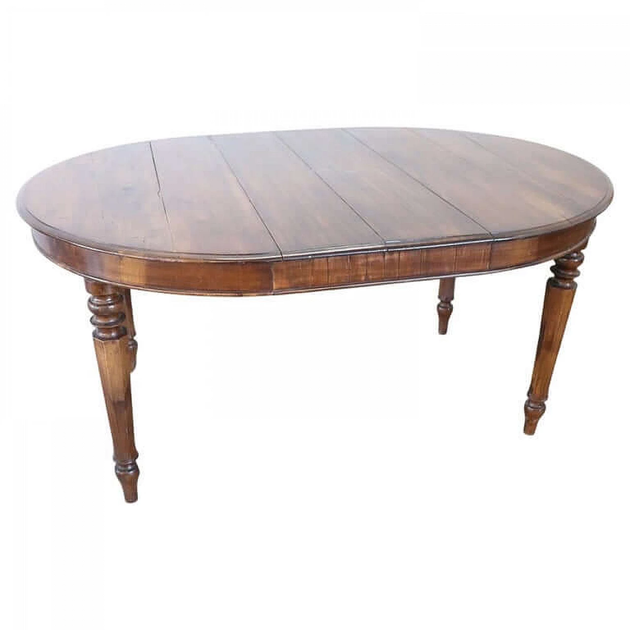Oval dining table in solid walnut, 19th century 1