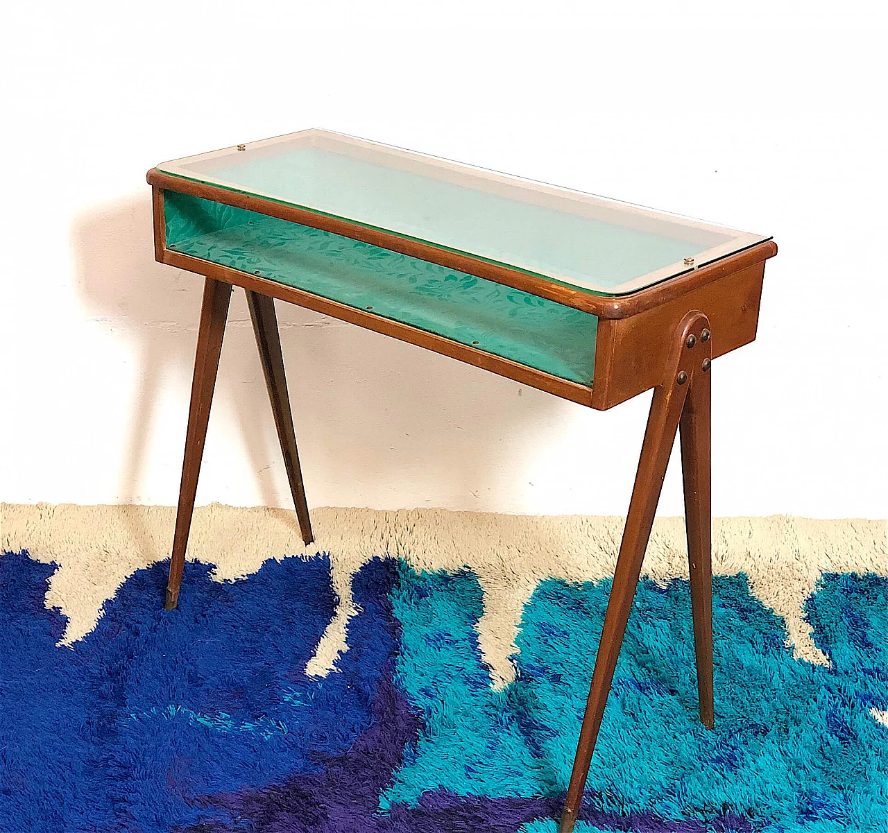 Beech and cherry console table, 1950s 1