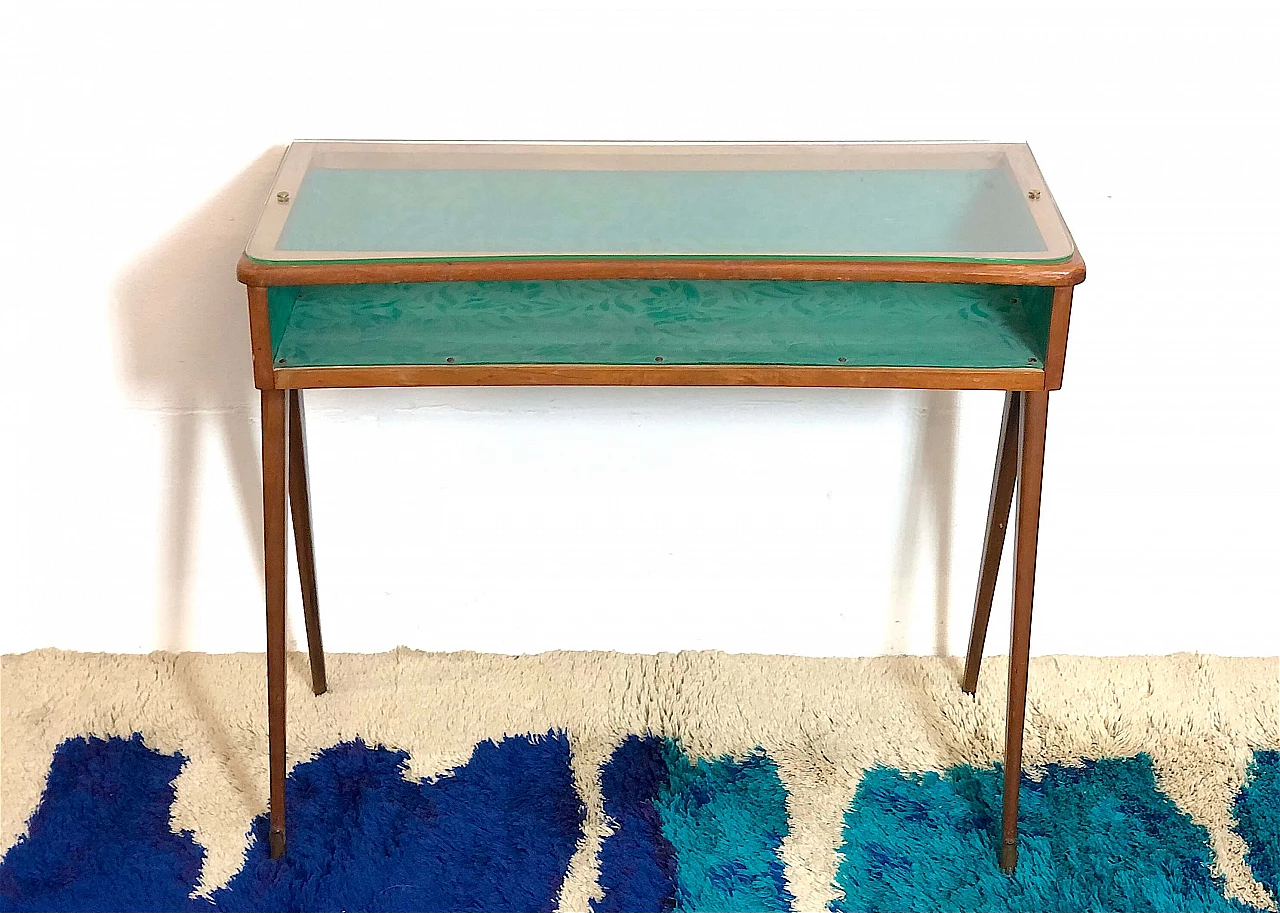 Beech and cherry console table, 1950s 2