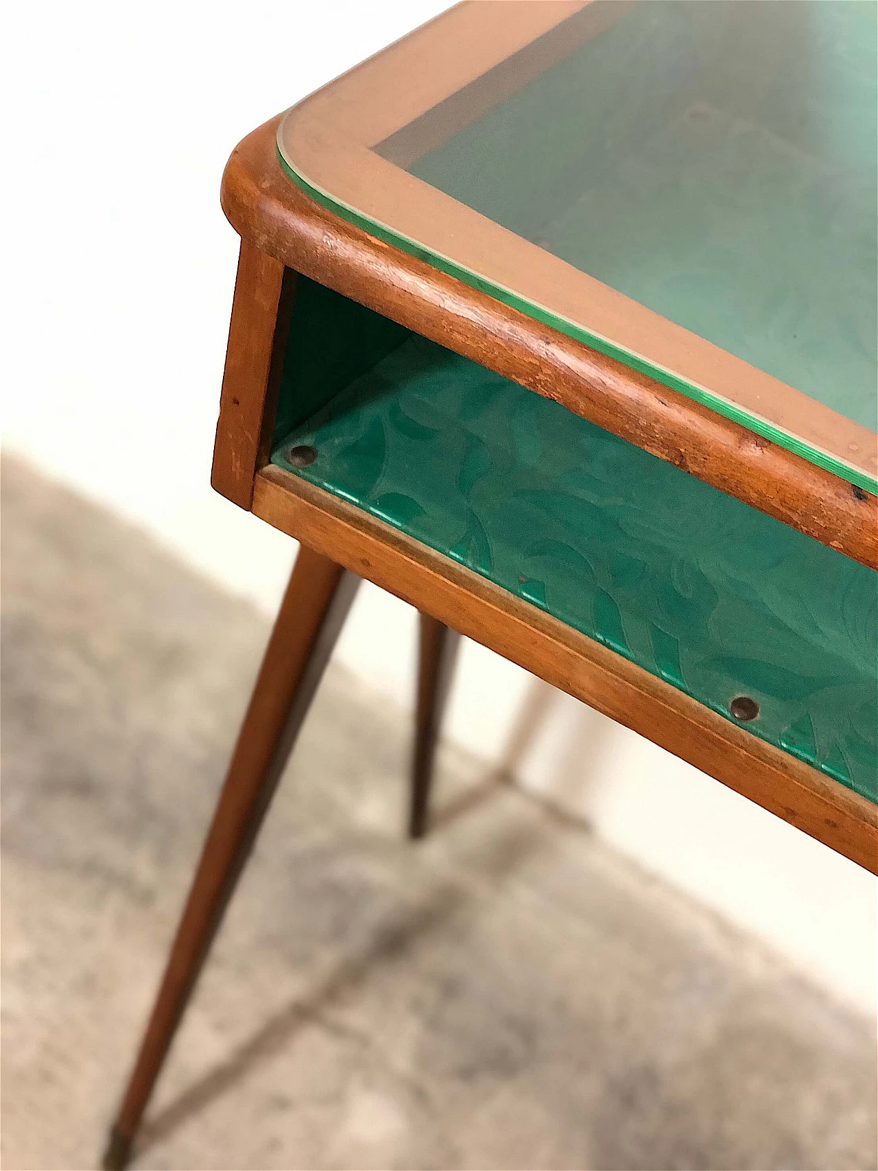 Beech and cherry console table, 1950s 5