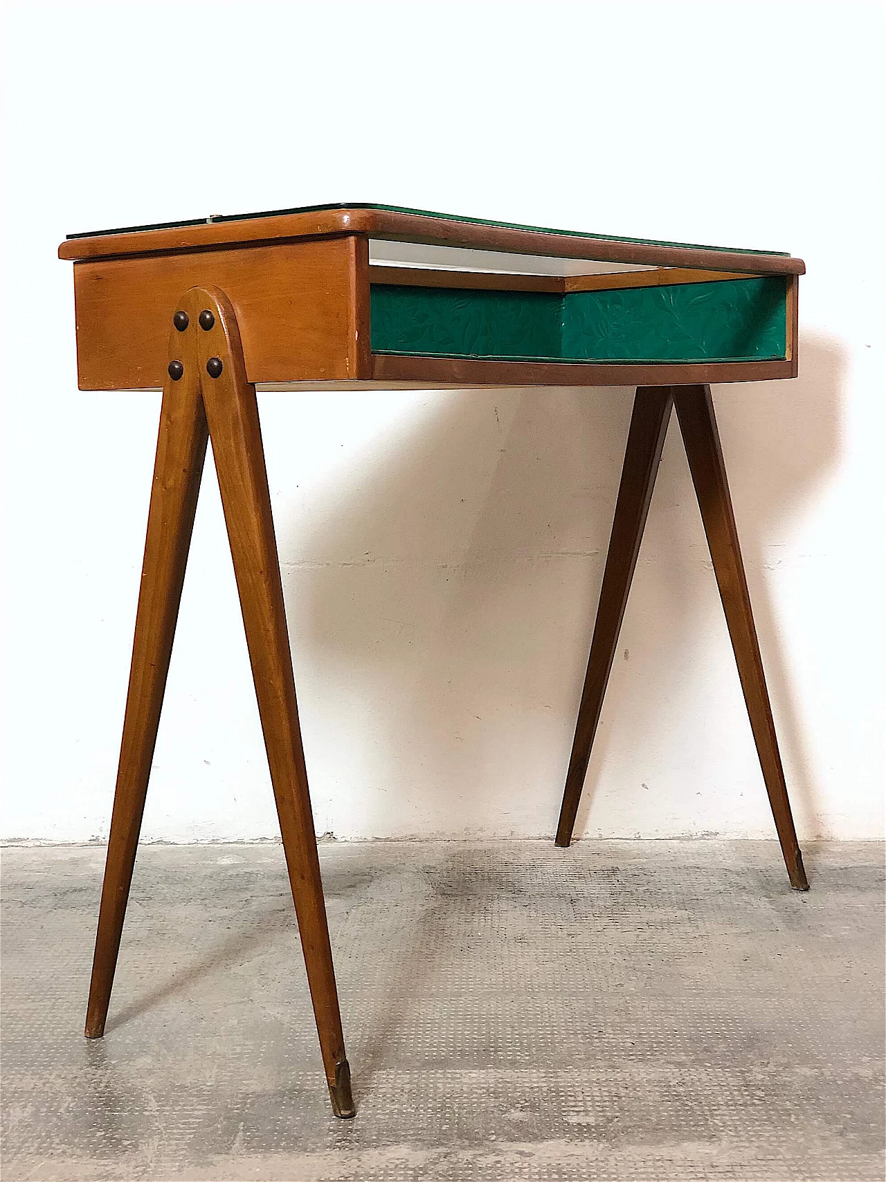 Beech and cherry console table, 1950s 6