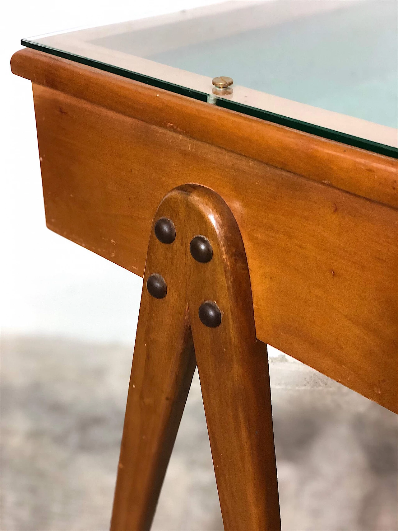 Beech and cherry console table, 1950s 7