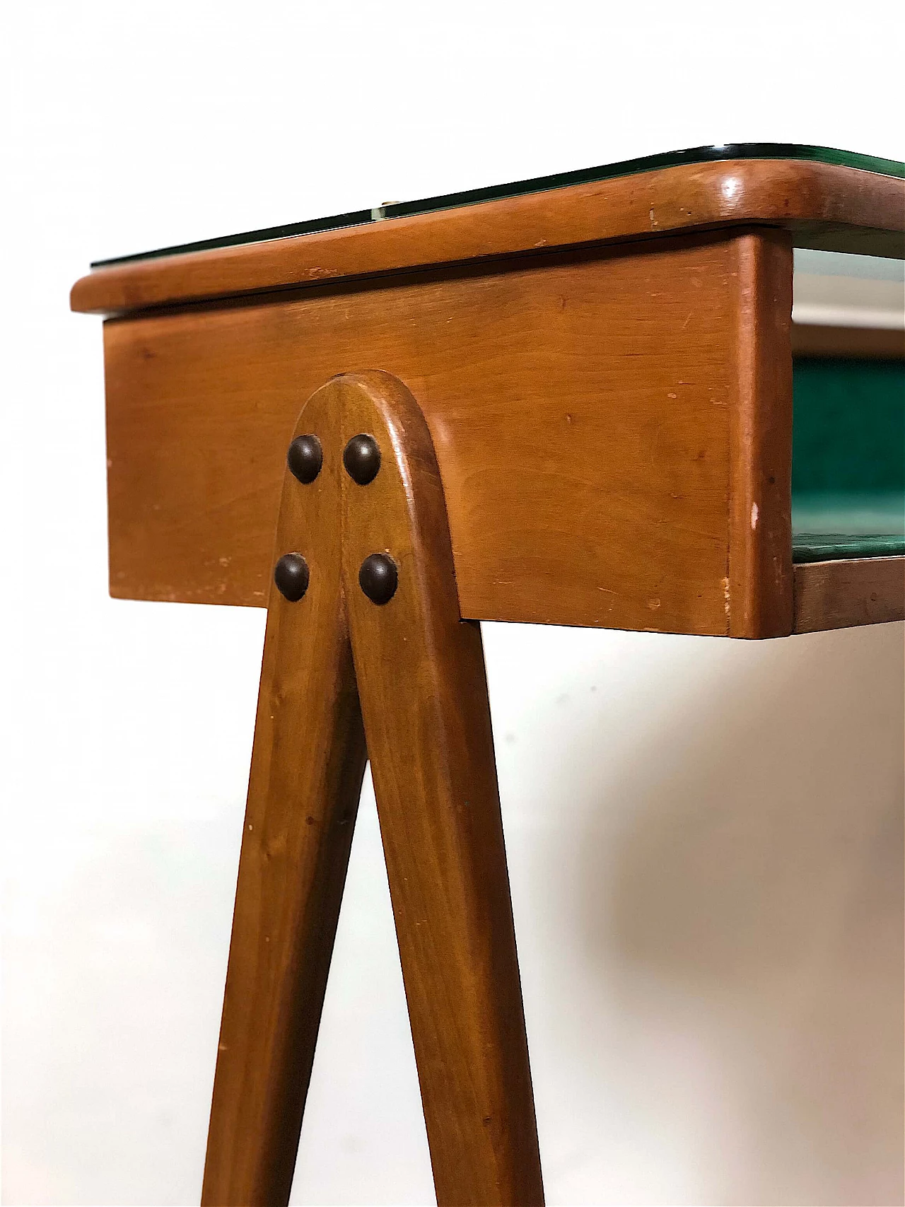 Beech and cherry console table, 1950s 9
