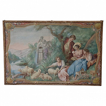 Tapestry painted with grass juice technique, 20th century