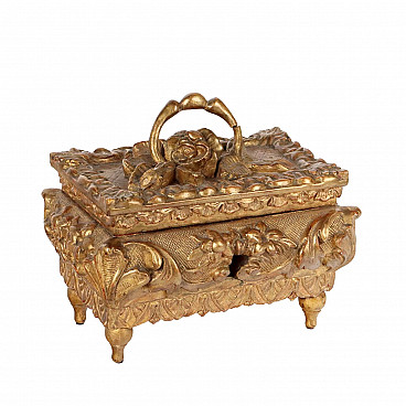 Wooden box with gilding, 19th century