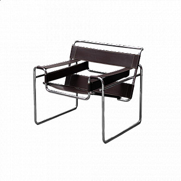 B3 Wasilly style leather and metal armchair, 1990s