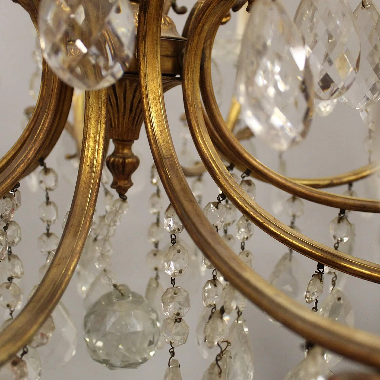 15-light chandelier with crystal drops, mid-19th century 3