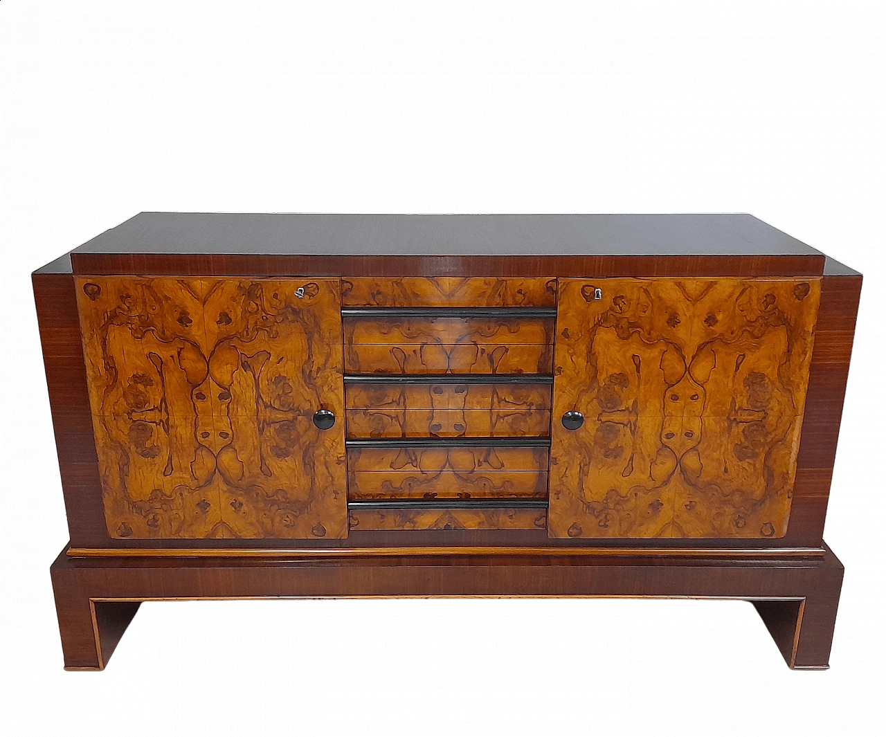 Credenza in radica e palissandro di Casa Moderna Genova, anni '40 13