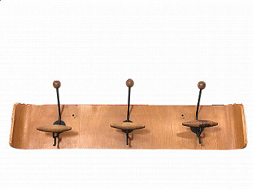 Fratelli Reguitti coat stand in wood and iron, 1960s
