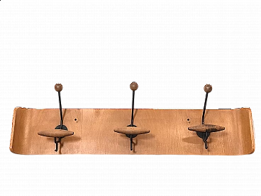 Fratelli Reguitti coat stand in wood and iron, 1960s