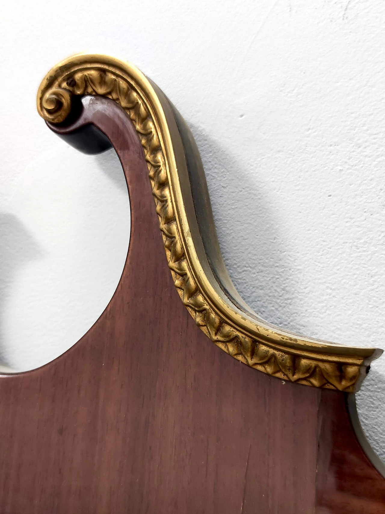 Wall mirror with beech and brass frame, 1960s 4
