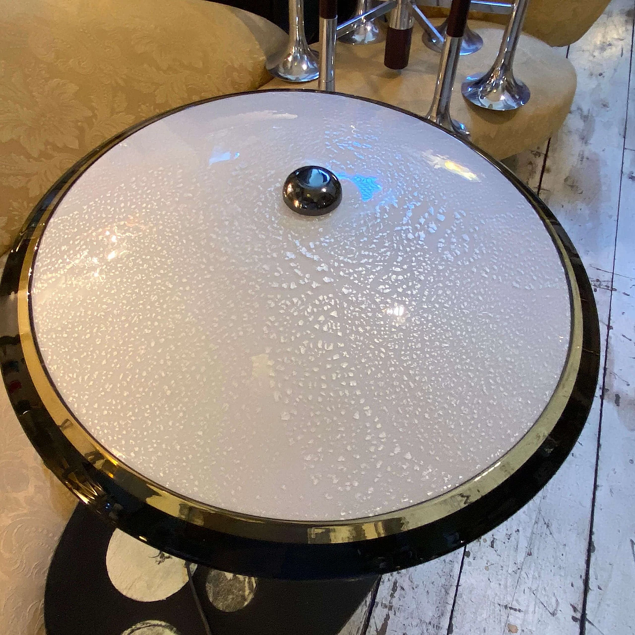 Table lamp with marble and brass frame, 1970s 1