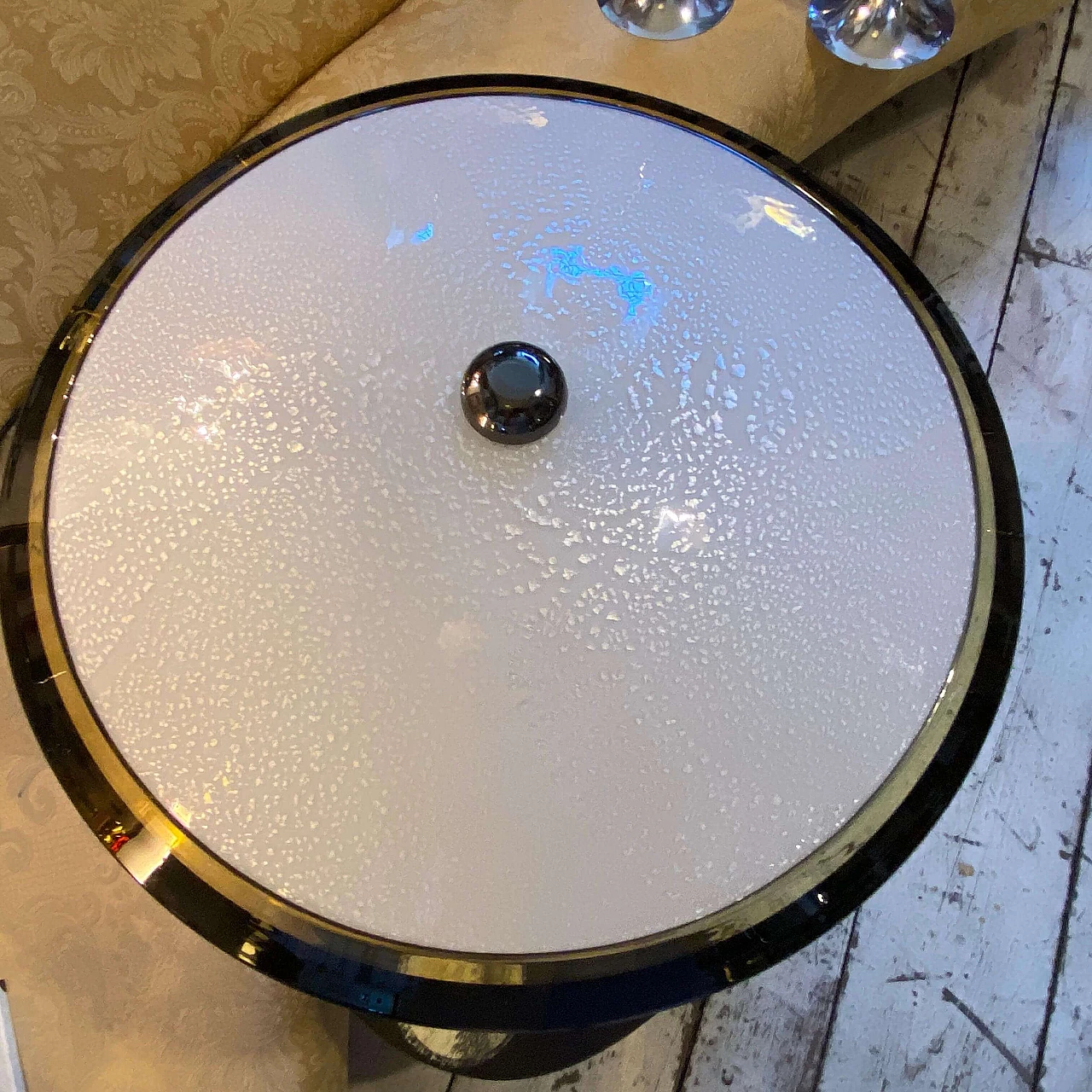 Table lamp with marble and brass frame, 1970s 7