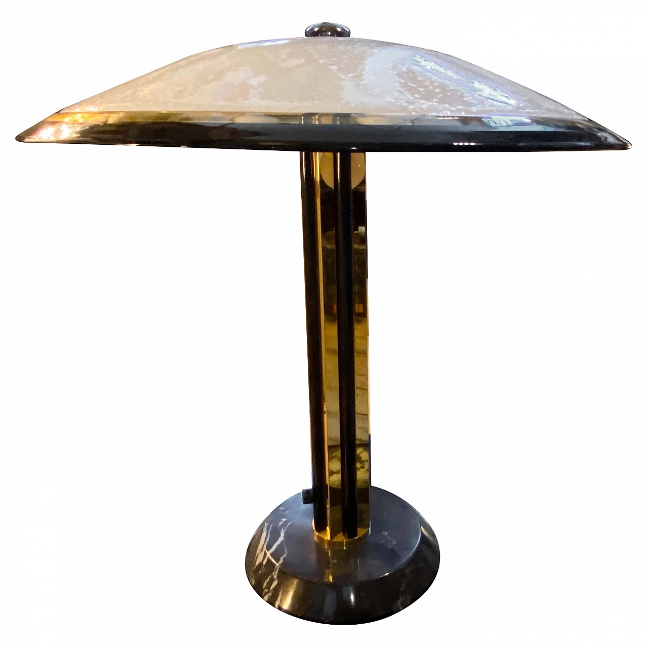 Table lamp with marble and brass frame, 1970s 13