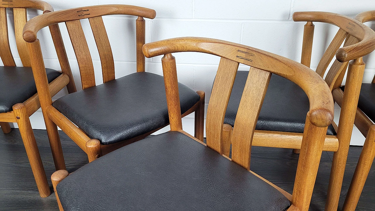 5 Dining chairs by Hans J. Frydendal for Boltinge Stolefabrik, 1970s 3