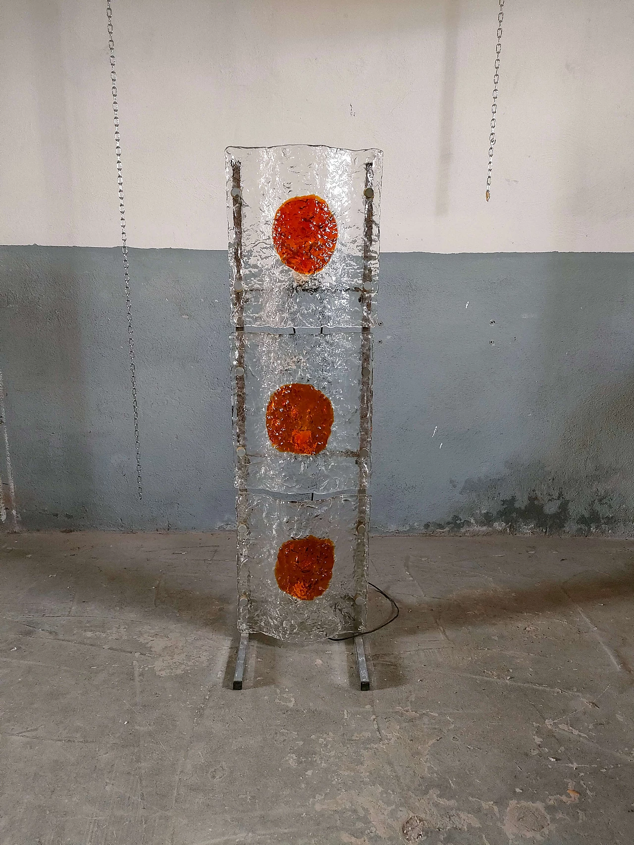 Lampada da terra in vetro di Toni Zuccheri per Mazzega, anni '70 1