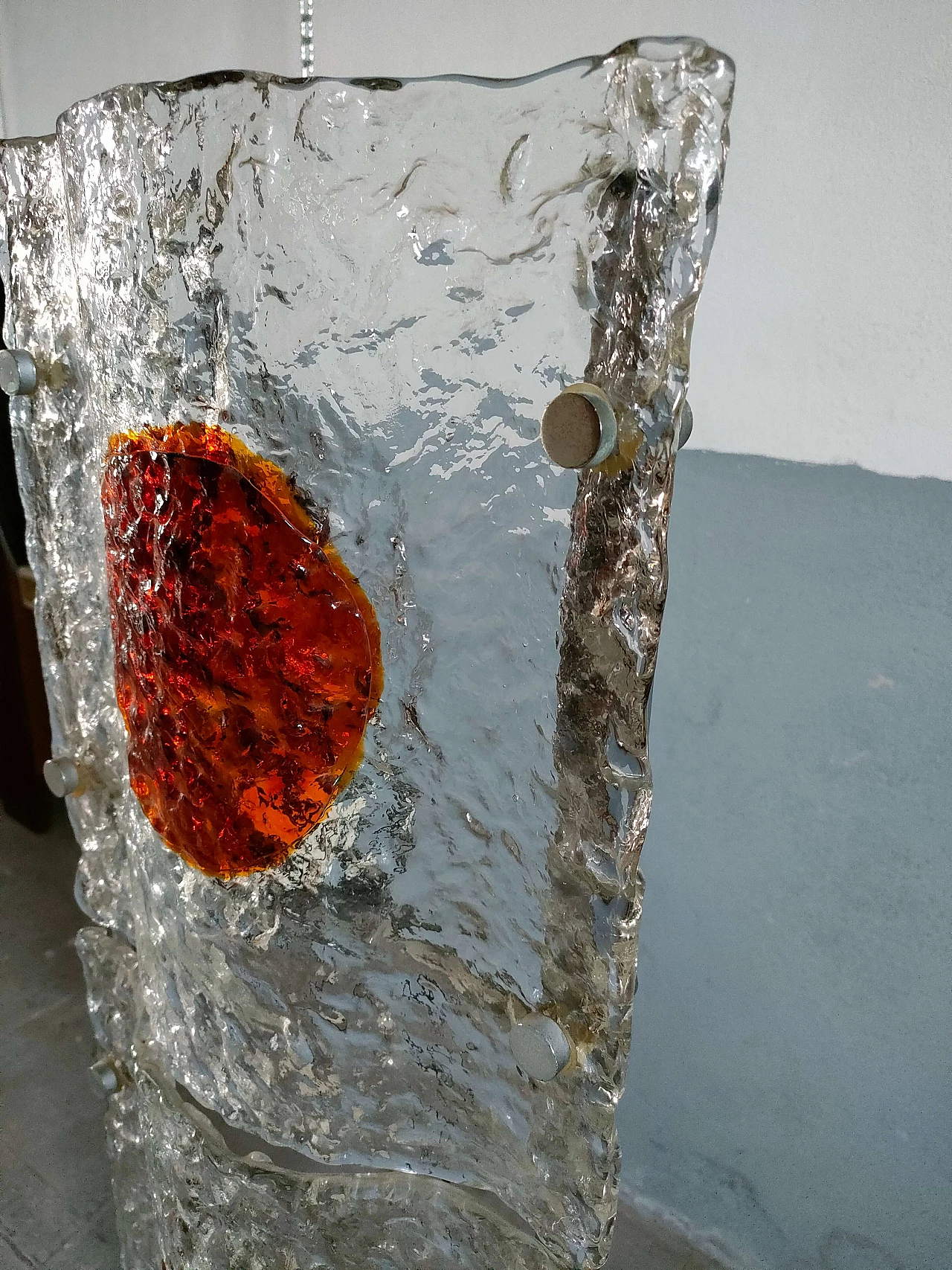 Lampada da terra in vetro di Toni Zuccheri per Mazzega, anni '70 2