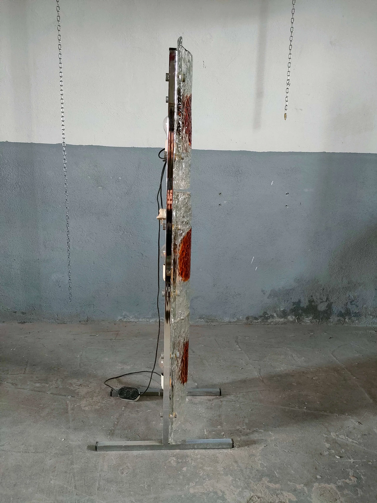 Lampada da terra in vetro di Toni Zuccheri per Mazzega, anni '70 4