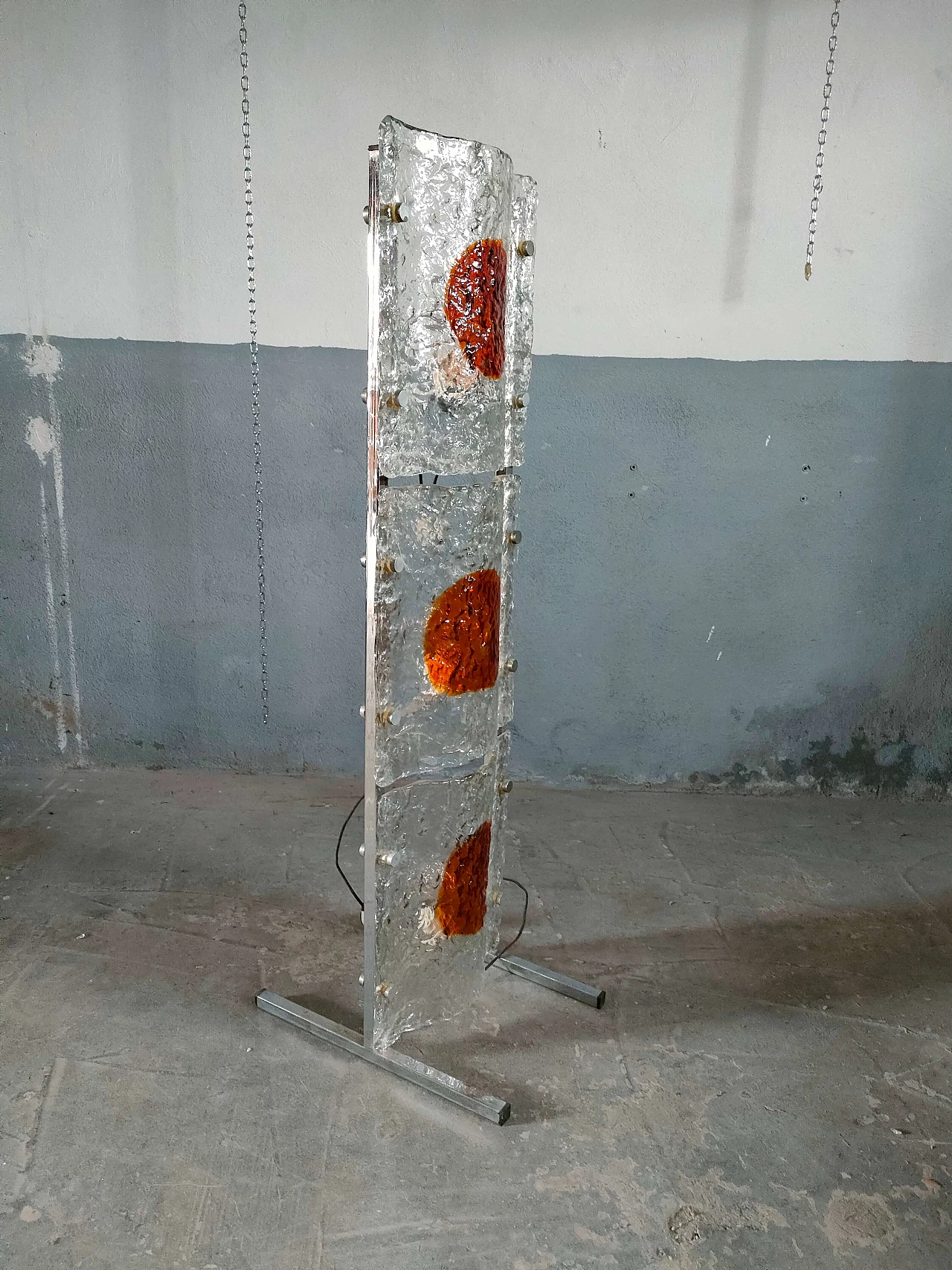 Lampada da terra in vetro di Toni Zuccheri per Mazzega, anni '70 5